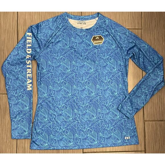 Field & Stream Womens Blue Smartwick Long Sleeve Short Size Medium UPF 30+ - Picture 1 of 7